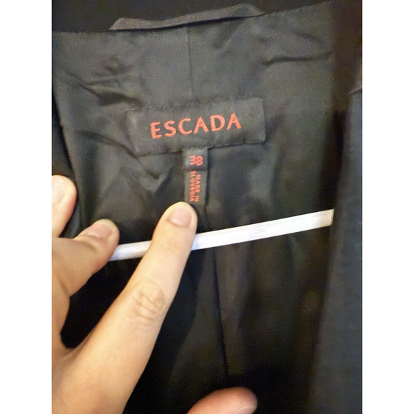Escada Women’s Wool Blend Formal Blazer With Silk Trim Black Size 40 (US 6) - Picture 5 of 8